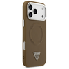 GUESS dėklas, skirtas IPHONE 17 Pro, suderinamas su MagSafe GUHMP17LPSDTSCMW (PU su trikampio logotipu), rudas