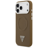 GUESS dėklas, skirtas IPHONE 17 Pro, suderinamas su MagSafe GUHMP17LPSDTSCMW (PU su trikampio logotipu), rudas