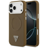 GUESS dėklas, skirtas IPHONE 17 Pro, suderinamas su MagSafe GUHMP17LPSDTSCMW (PU su trikampio logotipu), rudas