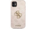 Dėklas Guess - Guess PU 4G Metal Logo Case for iPhone 11 Rožinė
