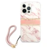 Dėklas Guess GUHCP13LKMABPI iPhone 13 Pro / 13 6,1" rožinis/pink hardcase Marble Strap Collection