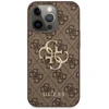 GUHCP13X4GMGBR Guess PU 4G metalinis logotipo dėklas, skirtas iPhone 13 Pro Max Brown