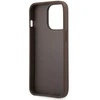 GUHCP13X4GMGBR Guess PU 4G metalinis logotipo dėklas, skirtas iPhone 13 Pro Max Brown
