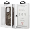 GUHCP13X4GMGBR Guess PU 4G metalinis logotipo dėklas, skirtas iPhone 13 Pro Max Brown