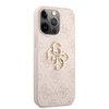 GUHCP13X4GMGPI Guess PU 4G metalinis logotipo dėklas, skirtas iPhone 13 Pro Max Rožinė