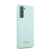 Samsung Galaxy S21 Plus Guess dėklas silikoninis Script Metal Logo (GUHCS21MLSLMGLB) mėlynos spalvos
