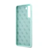 Samsung Galaxy S21 Plus Guess dėklas silikoninis Script Metal Logo (GUHCS21MLSLMGLB) mėlynos spalvos