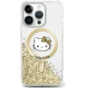 Hello Kitty HKHMP16LLGDIH Apple iPhone 16 Pro 6.3″ baltos spalvos auksinis kietas dėklas Liquid Glitter Fever M