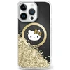 Hello Kitty HKHMP16SLGDIK Apple iPhone 16 6.1″ juodos spalvos auksinis kietas dėklas Liquid Glitter Fever MagSa