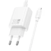 Telefono įkroviklis Hoco USB A + USB C QC3.0 PD 3A 30W + laidas USB C į Lightning N63 baltas
