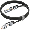 Laidas „viskas viename“ USB A / USB C į USB C / cigarečių žiebtuvėlio jungtis Hoco 3A 60W 1,2 m U138 juodas