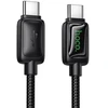 Laidas su LCD ekranu USB C į USB C Hoco 3A 60W 1,2 m U146 juodas