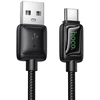 Laidas su LCD ekranu USB A į USB C Hoco 3A 1,2 m U146 juodas