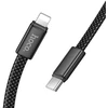Plokščias kabelis USB C į USB C Hoco 3A 60W 1 m X125 baltas