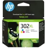 HP 302XL didelio našumo trispalvė originali rašalo kasetė