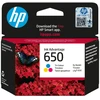 HP 650 rašalo kasetė, trijų spalvų, standartinė talpa, 200 puslapių, 1 vnt. pakuotė