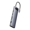 Hub 11in1 Baseus StarJoy Metal Glam Series, USB-C prie HDMI + VGA + 3 x USB 3.0 + USB 2.0 + USB-C PD + RJ45 + SD/TF +3,5 mm