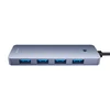 4in1 šakotuvas „Baseus UltraJoy Lite“, 15 cm, USB-A į 4x USB 3.0 + USB-C 5V (rutulinis)