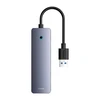 4in1 šakotuvas „Baseus UltraJoy Lite“, 15 cm, USB-A į 4x USB 3.0 + USB-C 5V (rutulinis)
