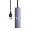 Hub 4in1 Baseus UltraJoy Lite 50cm USB-A iki 4x USB 3.0 + USB-C 5V (pilka)