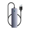 Hub 4in1 Baseus UltraJoy Lite 50cm USB-A iki 4x USB 3.0 + USB-C 5V (pilka)
