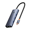 Hub 5in1 Baseus UltraJoy 5-Port (3xUSB3.0+RJ45+PD) pilka