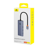 Hub 7in1 Baseus UltraJoy, USB-C – HDMI, VGA, 4xUSB 3.0, PD (pilka)