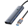 Hub Baseus UltraJoy Series Lite 4-Port 50cm (USB į USB3.0*4+Type-C5V) (pilka)