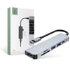 Šakotuvas 6in1 USB HUB USB-C to 2xUSB + HDMi + USB-C + SD Card Reader + micro SD Adapteris Tech-Protect V4-HUB pilkos spalvos