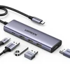 HUB Ugreen CM511 15597 5in1 USB-C – USB-C PD / HDMI / 3x USB-A 3.0 – pilkos spalvos