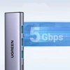 HUB Ugreen CM511 15597 5in1 USB-C – USB-C PD / HDMI / 3x USB-A 3.0 – pilkos spalvos
