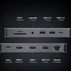 Ugreen USB-C CM681 | 4x USB | 2x HDMI | DisplayPort | RJ45 | SD/TF | AUX | PD 100W (pilka)