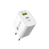 Hurtel A6MaxL 20W USB-A USB-C laidinis įkroviklis su 1m USB-C – Lightning kabelis – baltos spalvos