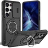 Hurtel „Samsung Galaxy S26 Ultra“ dėklas su stumdomu kameros dangteliu ir pasukamu stovu, suderinamas su „MagSafe“ – juodas