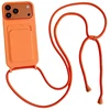 Hurtel iPhone 17 Pro / 18 Pro Silikoninis dėklas with Card Pocket and Crossbody Strap - Oranžinis