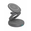 Icy Box Raidsonic 3 in 1 sulankstomas magnetinis įkrovimo stovas mobiliajam telefonui, ausinėms ir išmaniesiems laikrodžiams, Aliuminio | Ledo dėžė IB-SH101-CH