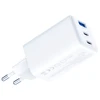 3Mk apsaugos priedai - 3mk Hyper GaN įkroviklis 65W QC4+ PD PPS USB 1A2C Baltas EU