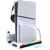 iPega P5S006 daugiafunkcis įkrovimo RGB stovas su aušinimu, skirtas PS5 Slim Baltas