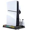 iPega P5S006 daugiafunkcis įkrovimo RGB stovas su aušinimu, skirtas PS5 Slim Juodas
