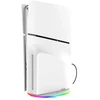 iPega P5S035SA vertikalus stovas (2xUSB-A) su RGB, skirtas PS5 Slim / PS5 Pro Baltas