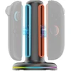 „iPega SW2052“ įkroviklio stotelė su RGB šviesa, skirta „JoyCon“ valdikliams, „Nintendo Switch 2“, juoda