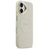 Dėklas Guess Peony Hot Stamp MagSafe skirtas Apple iPhone 17 beige