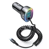 Automobilinis įkroviklis Joyroom JR-CL20, 2x USB + 2x Lightning, 57W + Lightning laidas (juodas)