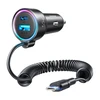 Automobilinis įkroviklis Joyroom JR-CL07 3-in-1 USB/Type-C 55W + Type-C 1.5m juodas