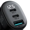 Automobilinis įkroviklis Joyroom JR-CCD04 2xUSB-C/USB-A 30W juodas