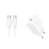 Įkroviklis Joyroom JR-TCF20 20W USB-C + USB-C į USB-C laidas 1,0m baltas