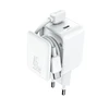 Joyroom JR-TCL05 45W GaN Wall Charger with Cable Organizer – baltos spalvos