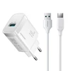 Joyroom JR-TF4 18W sieninis įkroviklis su 3A USB-A - USB-C 1m laidu - baltas