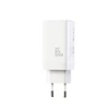 Joyroom JR-TG10 65W GaN 2x USB-C + USB-A sieninis įkroviklis su 100W USB-C - USB-C 1,2 m laidu - baltas