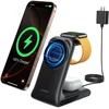 Joyroom JR-W15 belaidis įkroviklis 3 in 1 Charging Station su MagSafe – juodos spalvos